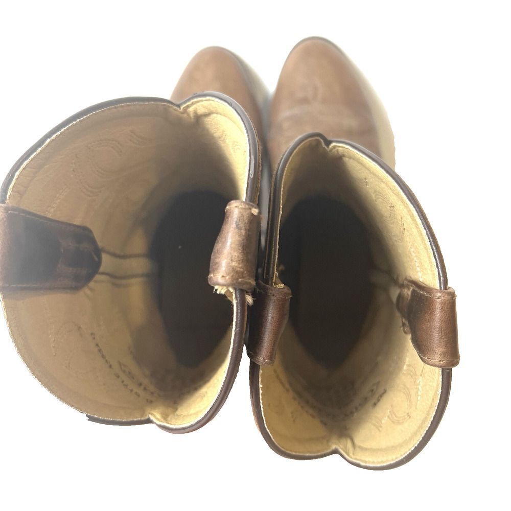 Cody James Brown Leather Cowboy Western Boots Junior Youth Big Kids' 3 D Pull On - Picture 10 of 11